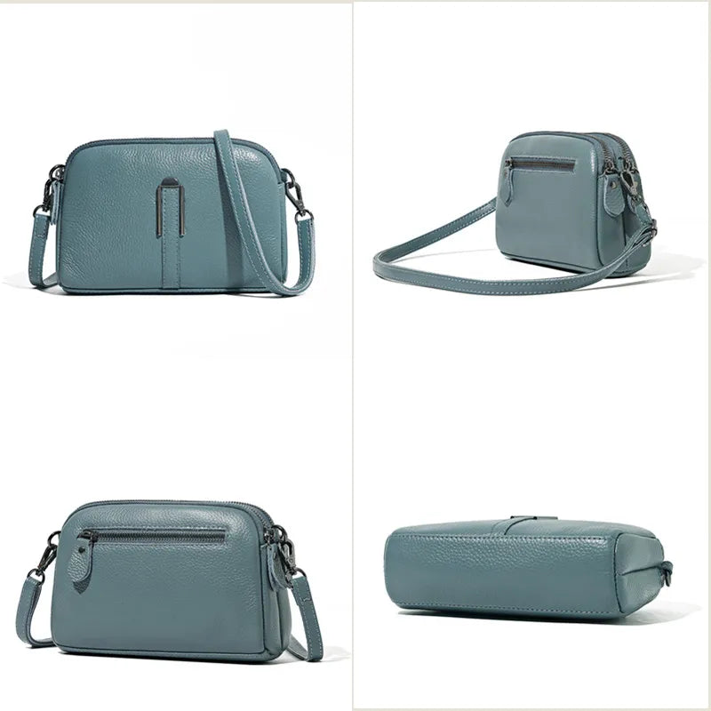 Bolsa Feminina Transversal de Couro Legítimo