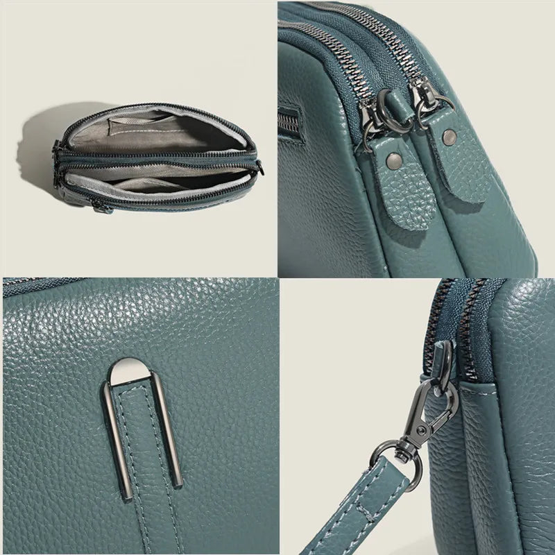 Bolsa Feminina Transversal de Couro Legítimo