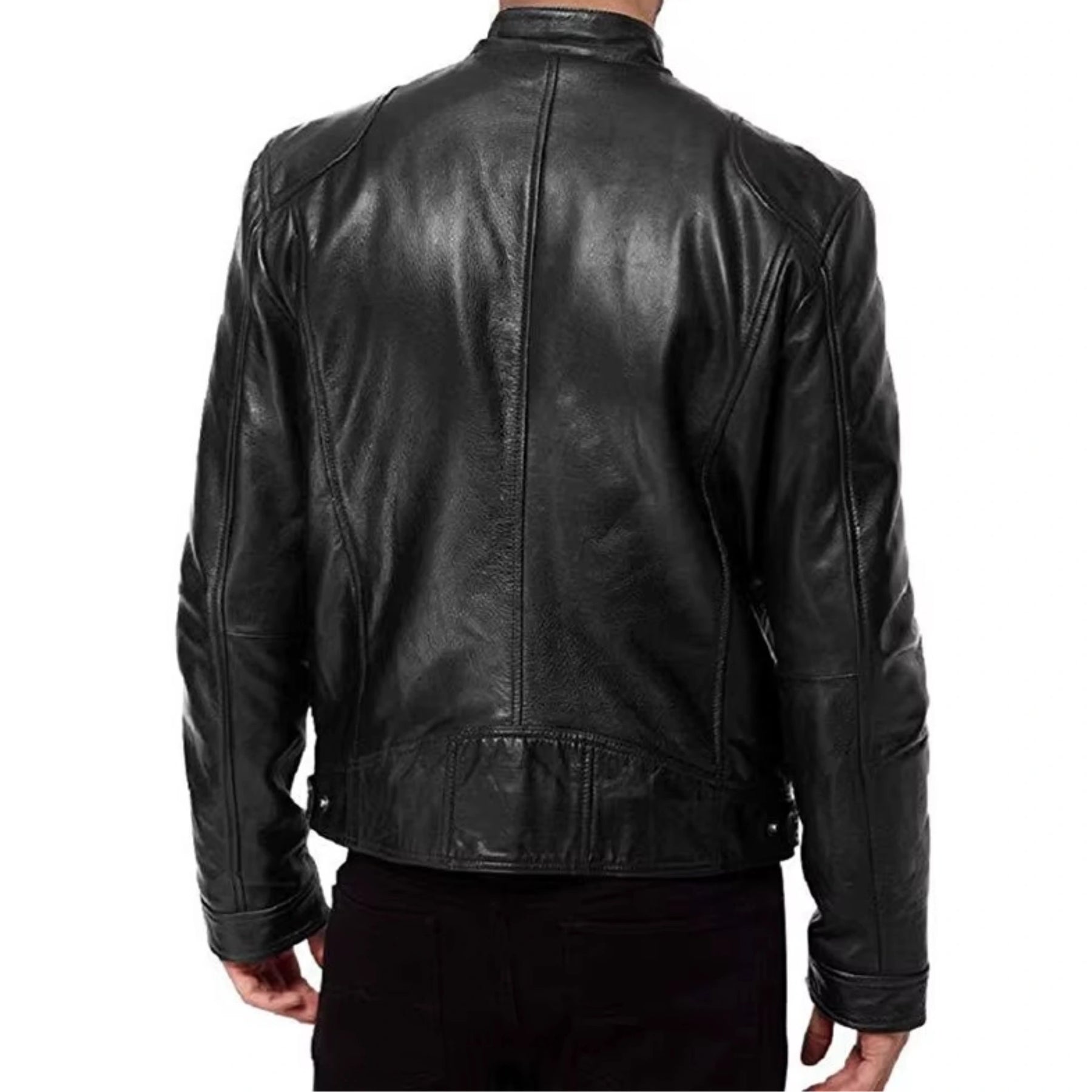 Jaqueta Masculina De Couro Slim Racer