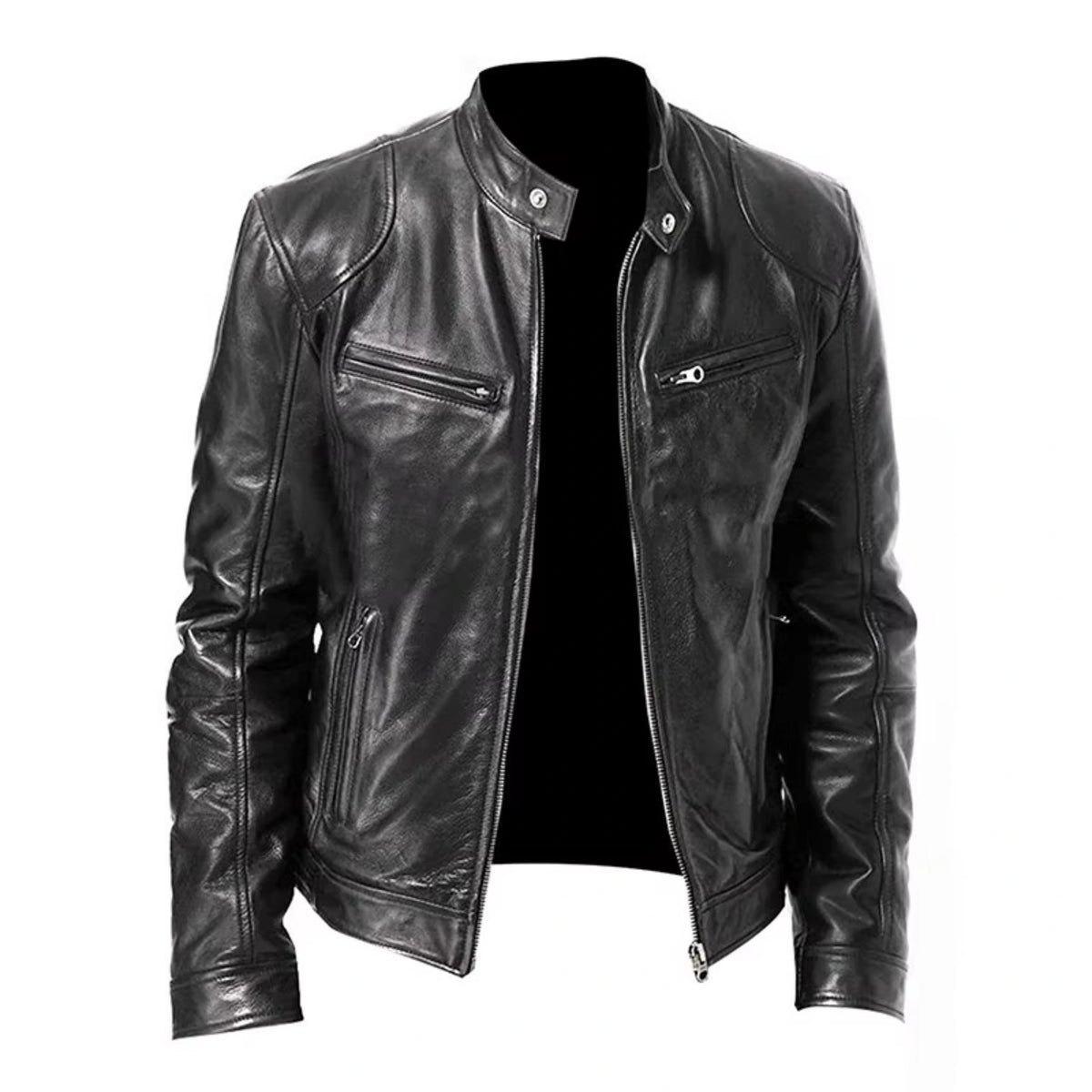 Jaqueta Masculina De Couro Slim Racer