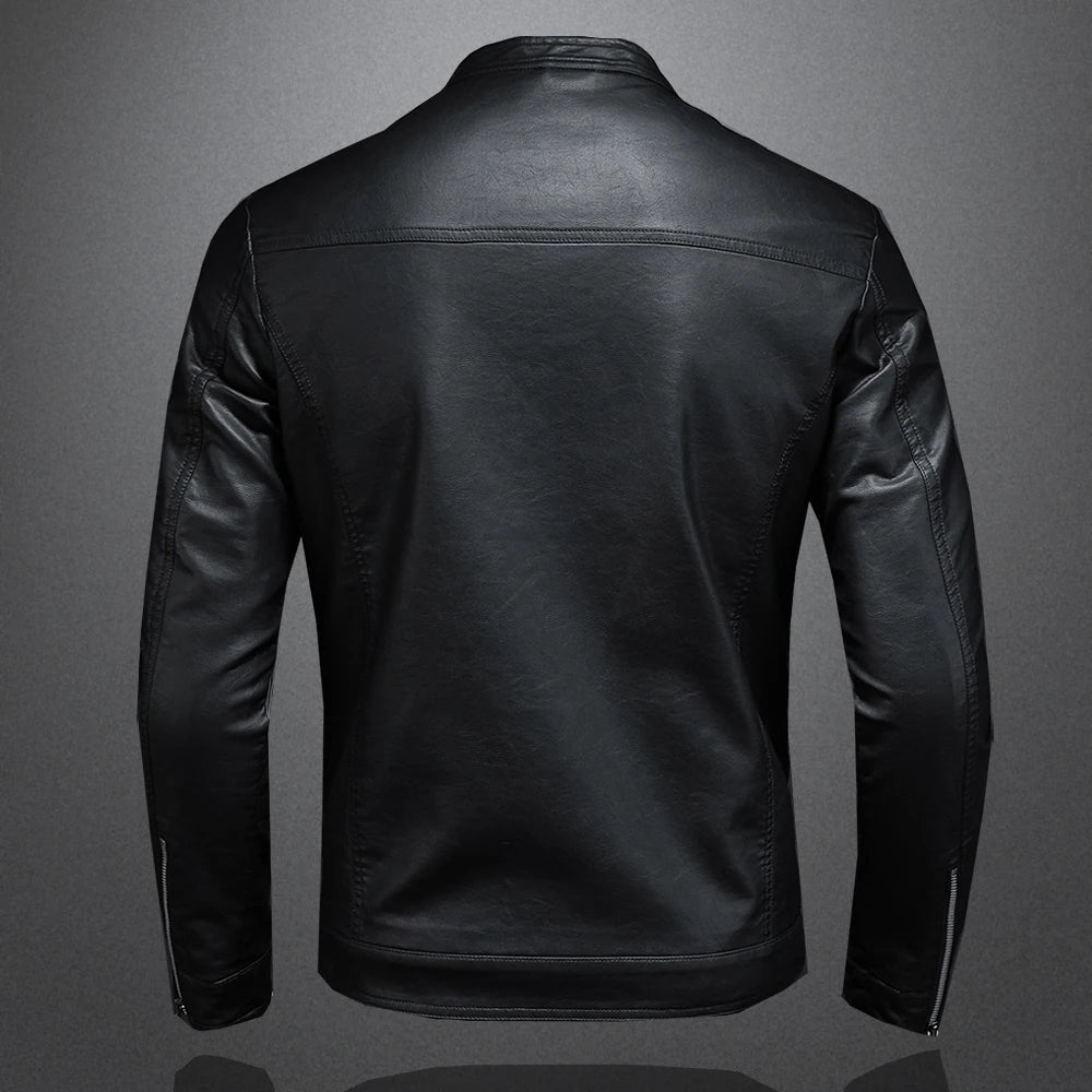 Jaqueta Masculina de Couro Biker Slim ALBACK
