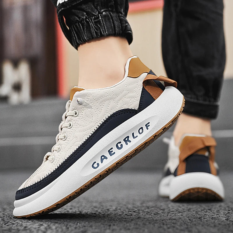 Tênis Masculino de Couro Casual Air Bounce