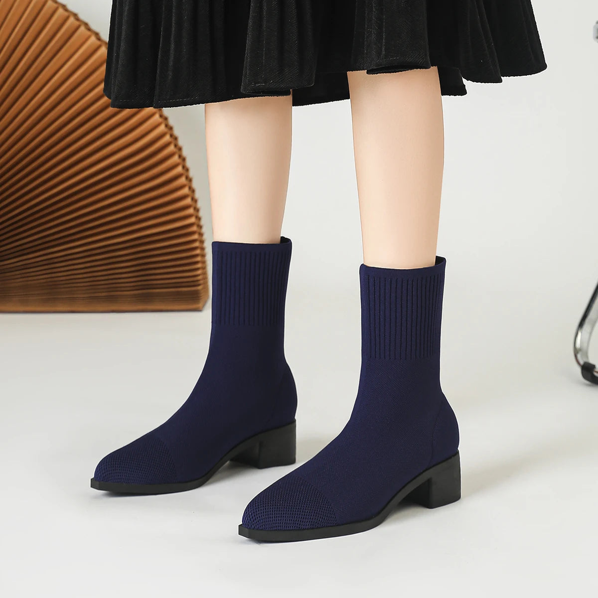 Bota Feminina Meia Knit - Euro Modal