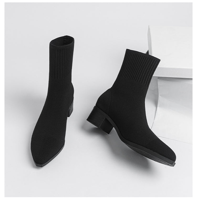 Bota Feminina Meia Knit - Euro Modal