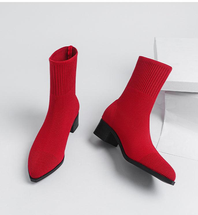 Bota Feminina Meia Knit - Euro Modal