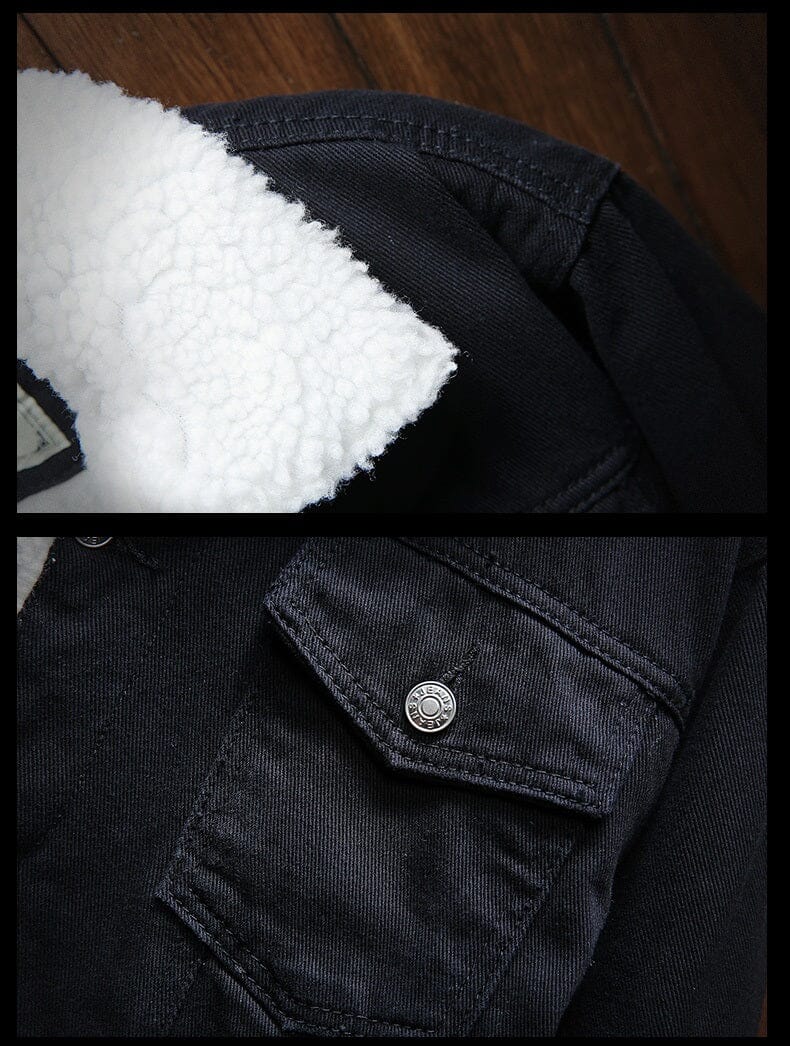 Jaqueta Jeans Masculina Forro em Lã