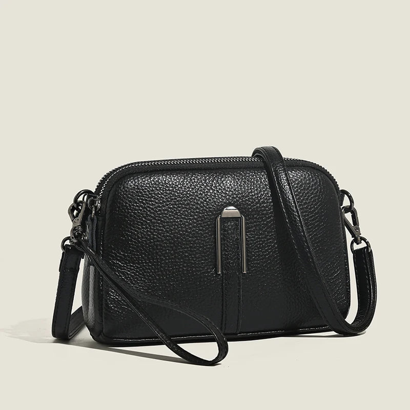 Bolsa Feminina Transversal de Couro Legítimo