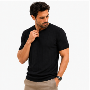 Camiseta Masculina Premium em Tricot Canelado Alback
