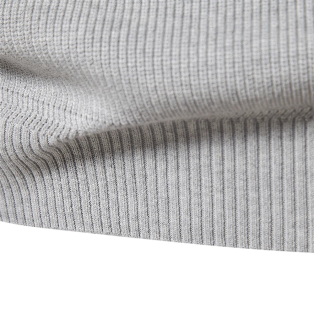 Suéter Masculino Tricot Gola Alta com Meio Zíper Alback