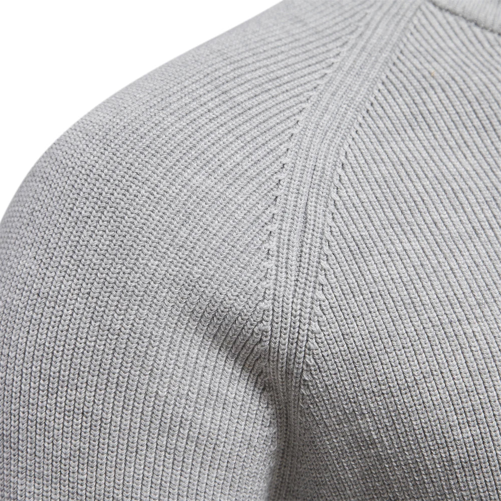 Suéter Masculino Tricot Gola Alta com Meio Zíper Alback