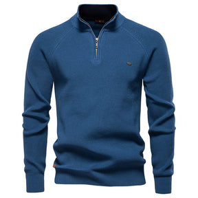 Suéter Masculino Tricot Gola Alta com Meio Zíper Alback