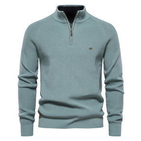 Suéter Masculino Tricot Gola Alta com Meio Zíper Alback
