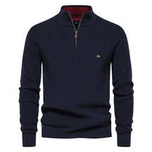 Suéter Masculino Tricot Gola Alta com Meio Zíper Alback