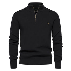 Suéter Masculino Tricot Gola Alta com Meio Zíper Alback