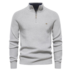 Suéter Masculino Tricot Gola Alta com Meio Zíper Alback