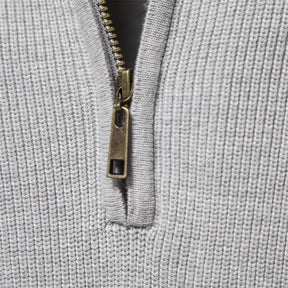 Suéter Masculino Tricot Gola Alta com Meio Zíper Alback