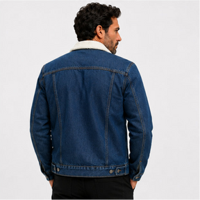 Jaqueta Masculina Jeans Forrada com Pelo ALBACK