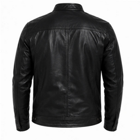 Jaqueta Masculina De Couro Slim Racer