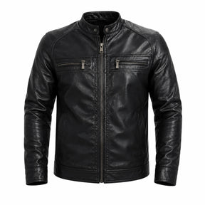 Jaqueta Masculina De Couro Slim Racer