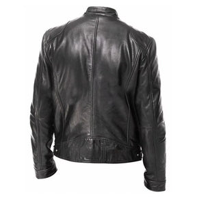 Jaqueta Masculina De Couro Slim Racer