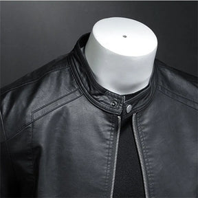 Jaqueta Masculina de Couro Biker Slim ALBACK