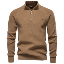 Suéter Masculino Tricot Gola Alta com Meio Zíper Alback