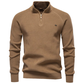 Suéter Masculino Tricot Gola Alta com Meio Zíper Alback
