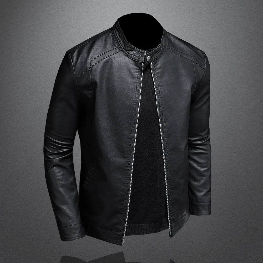 Jaqueta Masculina de Couro Biker Slim ALBACK