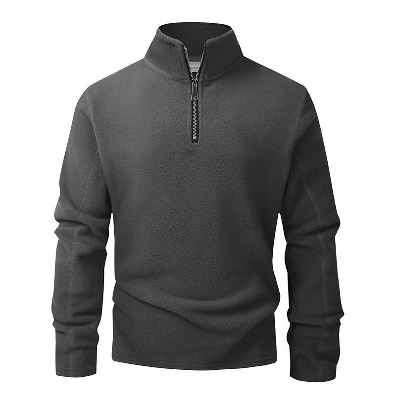 Blusa Masculina Fleece Térmica Gola Alta com Meio Zíper Inverno ALBACK