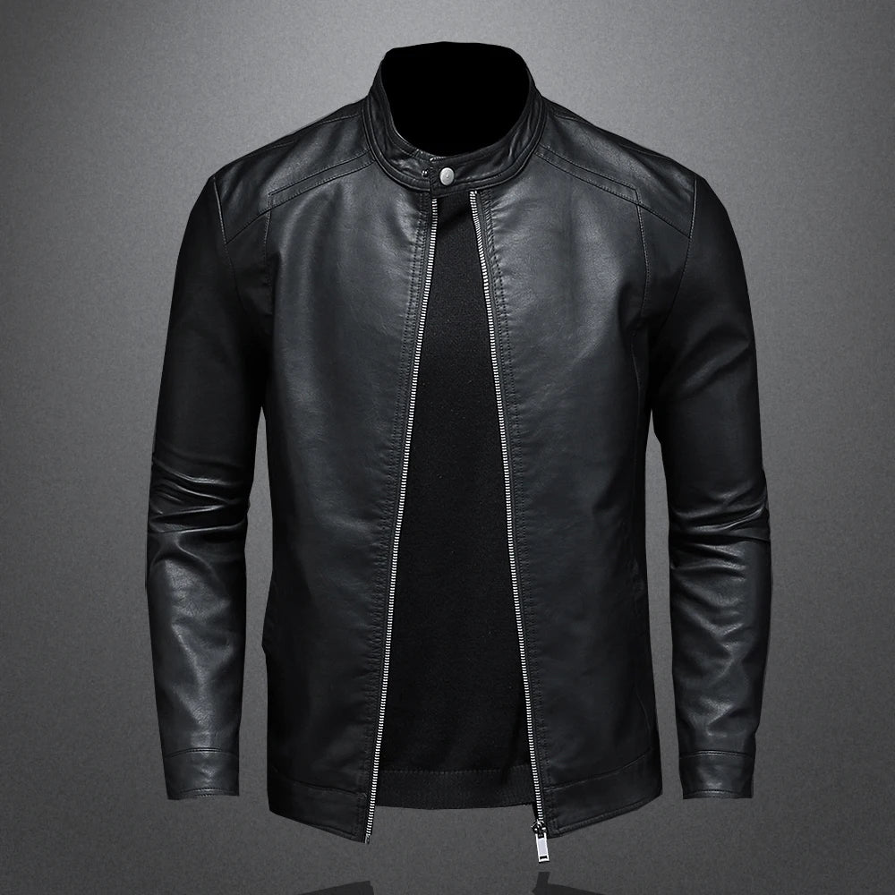 Jaqueta Masculina de Couro Biker Slim ALBACK