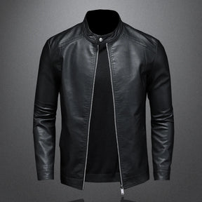 Jaqueta Masculina de Couro Biker Slim ALBACK