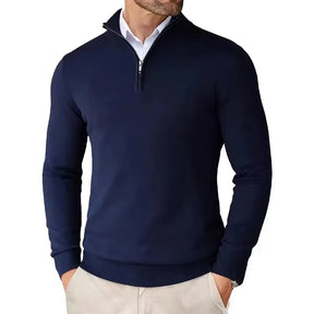 Suéter Masculino Gola Alta com Meio Zíper