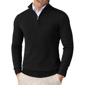 Suéter Masculino Gola Alta com Meio Zíper