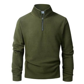 Blusa Masculina Fleece Térmica Gola Alta com Meio Zíper Inverno ALBACK