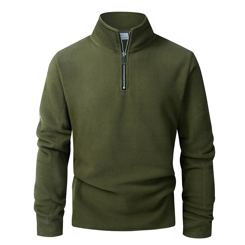 Blusa Masculina Fleece Térmica Gola Alta com Meio Zíper Inverno ALBACK