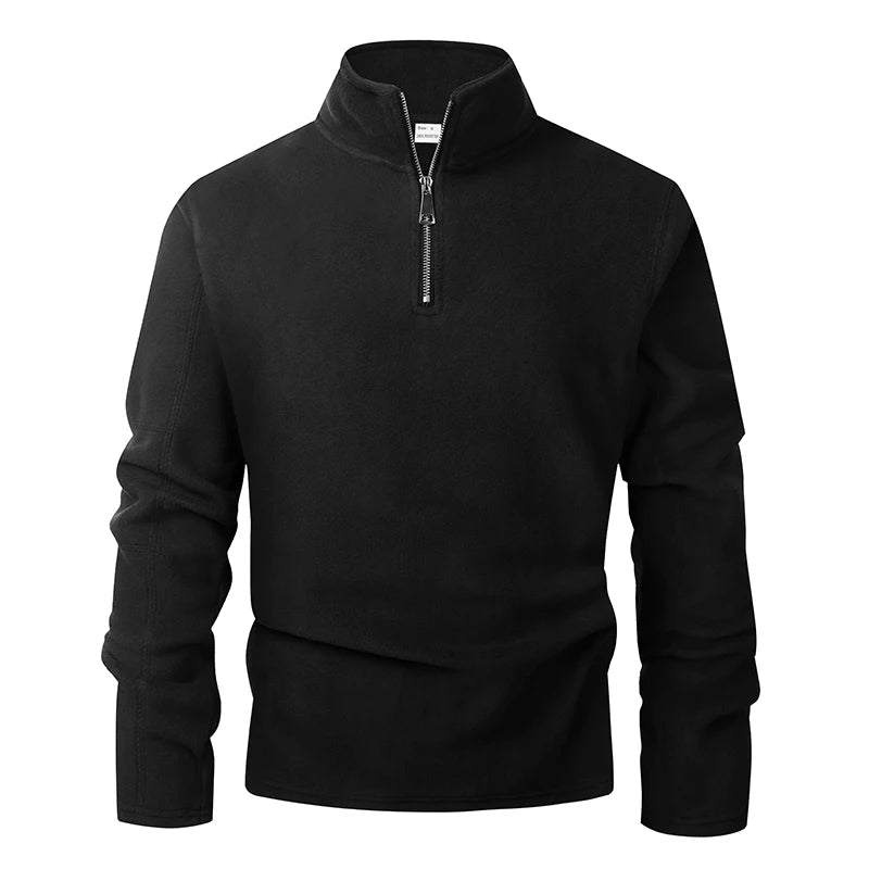 Blusa Masculina Fleece Térmica Gola Alta com Meio Zíper Inverno ALBACK