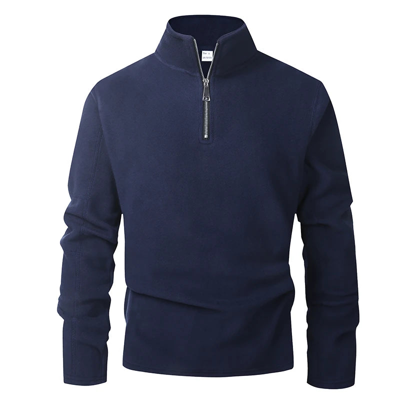 Blusa Masculina Fleece Térmica Gola Alta com Meio Zíper Inverno ALBACK