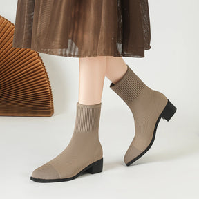 Bota Feminina Meia Knit - Euro Modal
