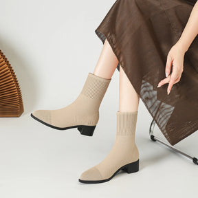 Bota Feminina Meia Knit - Euro Modal