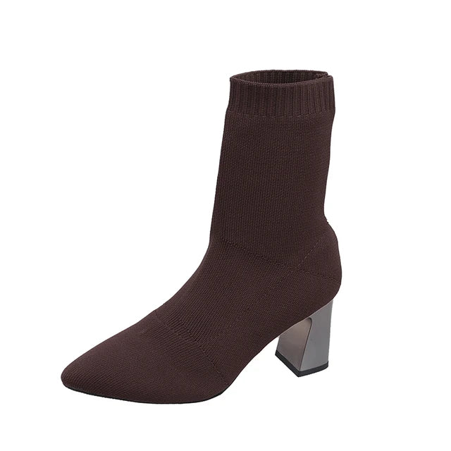 Bota Meia Knit Flor de Outono