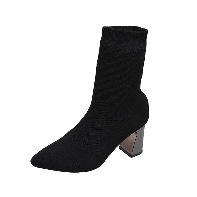 Bota Meia Knit Flor de Outono