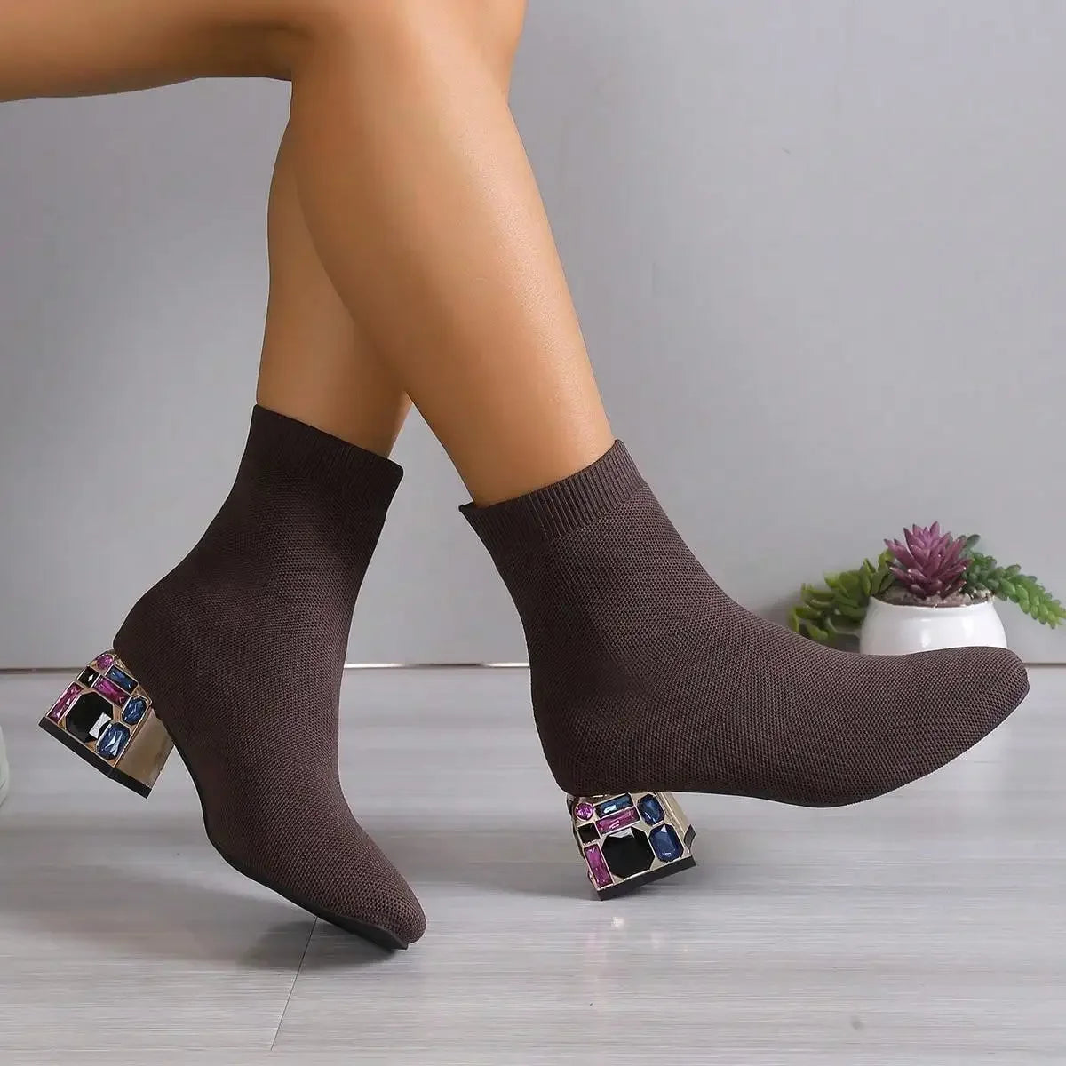 Bota Preciosa - Bota Meia Malha Knit
