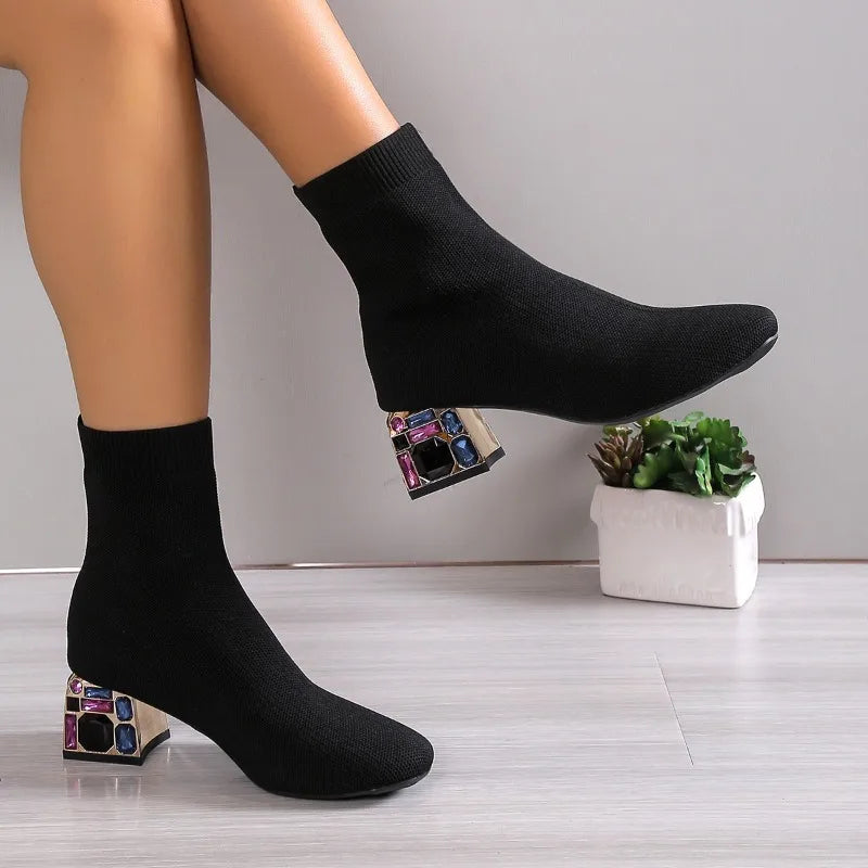 Bota Preciosa - Bota Meia Malha Knit