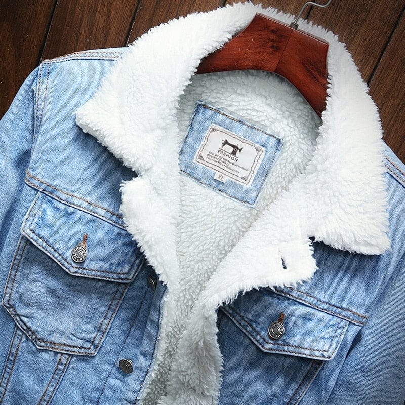 Jaqueta Jeans Masculina Forro em Lã